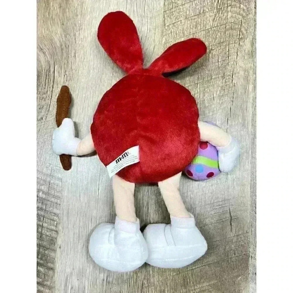 Galerie Easter Red M&M w/ Bunny Ears Egg & Paint Brush Plush Posable Bendable - Picture 4 of 6